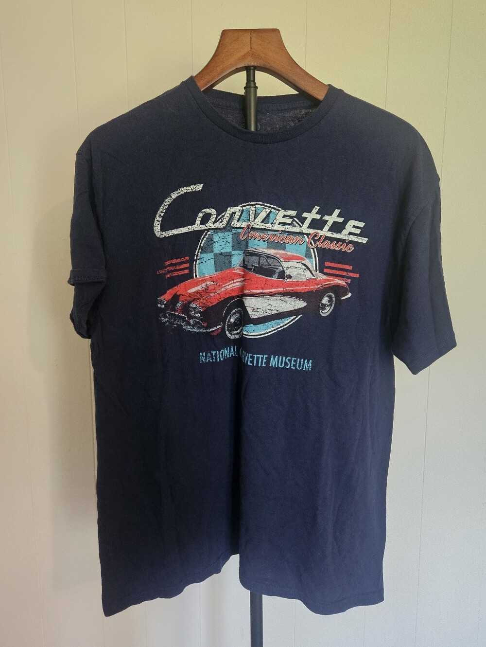 Corvette Graphic Tee - Navy Blue Size Large
